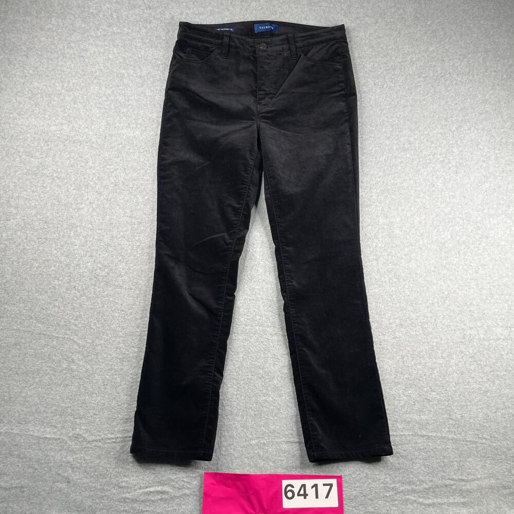 Talbots High Rise Straight Leg Pants Womens Size 8P Black Petite